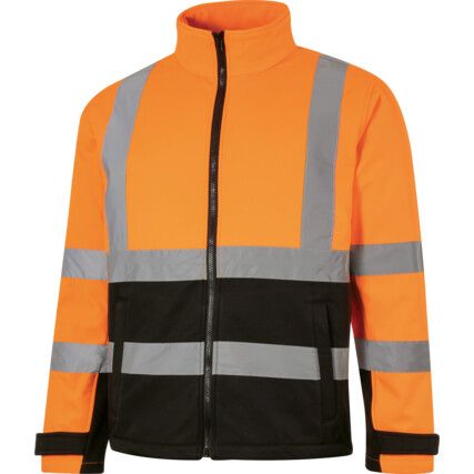 Hi-Vis Soft Shell Jacket, 4XL, Orange & Black, Polyester, EN20471