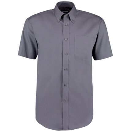 KK109 Men's 15in Short Sleeve Charcoal Oxford Shirt