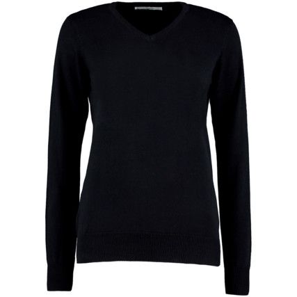 KK353 ARUNDEL V NECK SWEATER L/S BLACK SIZE 8