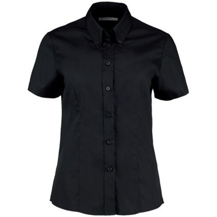 KK701 S/S LADIES OXFORD SHIRT BLACK SIZE 8