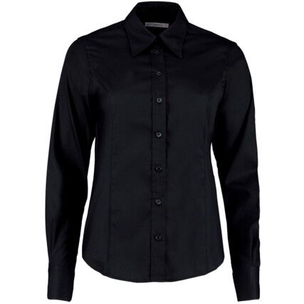 KK702 L/S LADIES OXFORD SHIRT BLACK SIZE 10