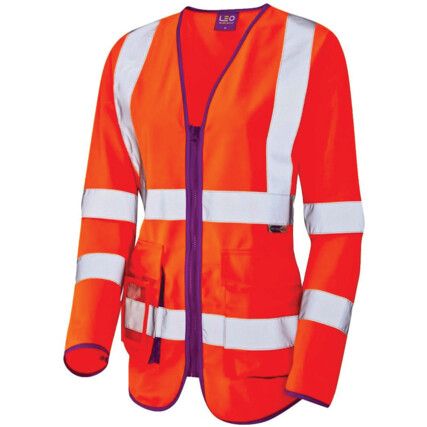 Hi-Vis Long Sleeve Vest, Orange, Size 12 (M)