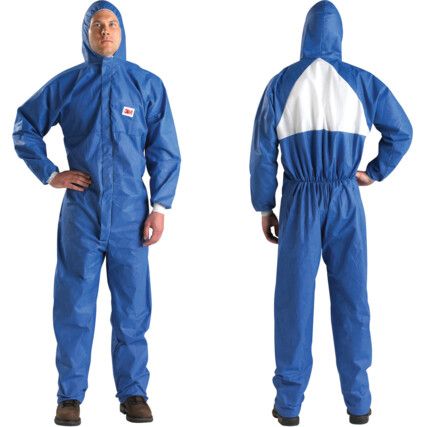 4530, Chemical Protective Coveralls, Disposable, Type 5/6, Blue, SMMS Nonwoven Fabric, Zipper Closure, Chest 43-45", XL