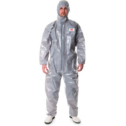 4570, Chemical Protective Coveralls, Disposable, Type 3/4/5/6, Grey, Laminates, Zipper Closure, Chest 52-54", 2XL