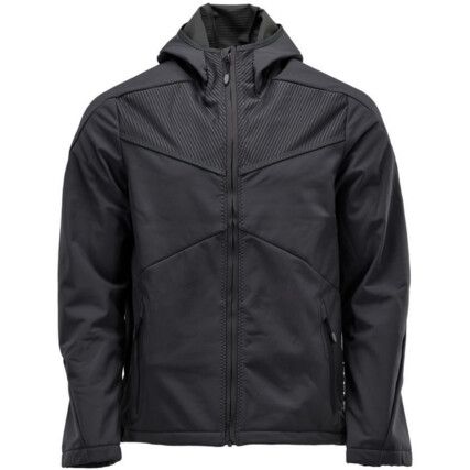 CUSTOMIZED SOFTSHELL JACKET WITH HOOD BLACK (L)