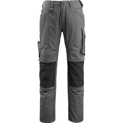 UNIQUE, Manheim, Work Trousers, Men, Grey/Black, Poly-Cotton, Waist 32.5", Regular