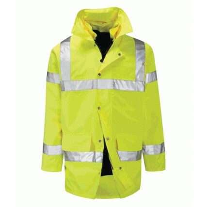 HI-VIS YELLOW 4-IN-1 WATERPROOF/BREATHABLE COAT, LARGE