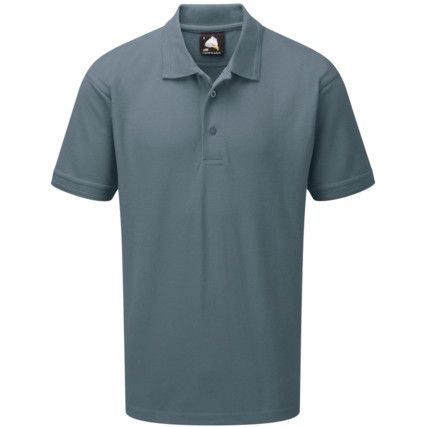 Polo Shirt, Unisex, Grey, Cotton/Polyester, Short Sleeve, L