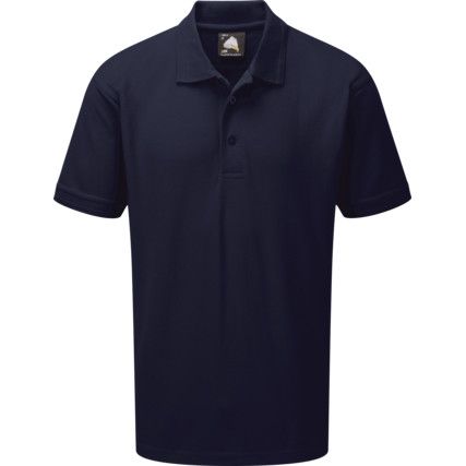 Polo Shirt, Navy Blue, Polyester, Short Sleeve, L