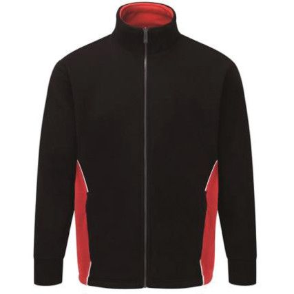 Two-Tone Fleece, Red/Black, Polyester, XS