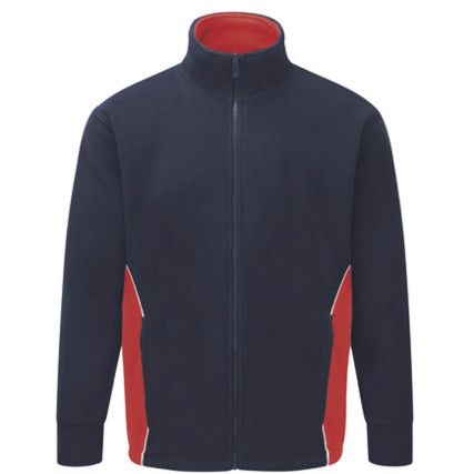 Two-Tone Fleece, Navy Blue/Red, Polyester, 4XL