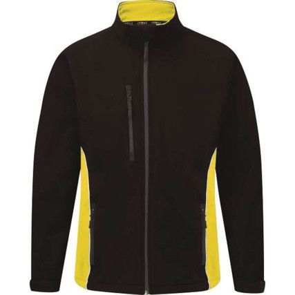 4280 Silverswift Two-Tone Softshell Jacket Black/Yellow (XS)