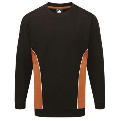 Silverswift, Sweatshirt, Unisex, Black/Orange, Cotton/Polyester, 4XL