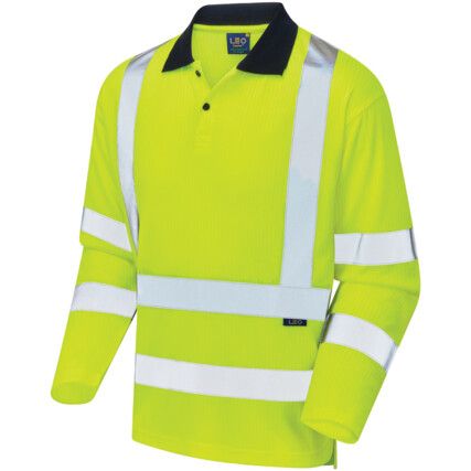 SWIMBRIDGE ISO 20471 CL.3 COMFORT SLEEVED POLO SHIRT YELLOW (L)