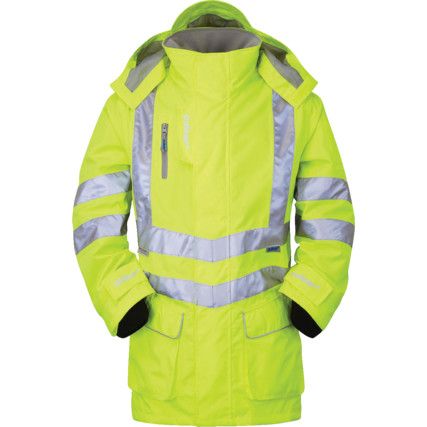 P421 Mesh Lined Hi-Vis Breathable Storm Coat Yellow (XS)