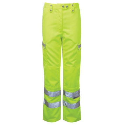 P346LDS Women's Hi-Vis Combat Trousers Yellow Size 8 L27"