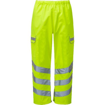 Hi-Vis Trousers, Waterproof, Yellow, M L29"