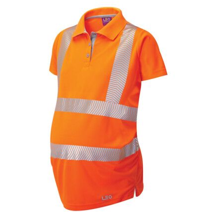 LOVACOTT COOLVIZ ULTRA MATERNITY POLO SHIRT ORANGE (2XL)