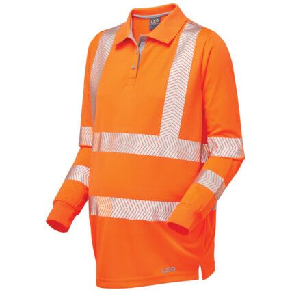 YARNACOTT COOLVIZ ULTRA SLEEVED MATERNITY POLO SHIRT ORANGE (M)