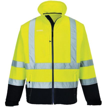 S425 Hi-Vis Yellow/Navy Contrast Soft Shell Jacket - M