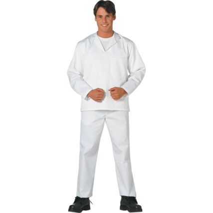 Bakers Trousers, Unisex, White, Waist 36"-38", Regular, L