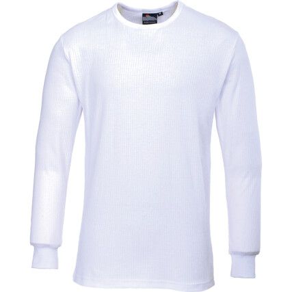 B123 THERMAL T-SHIRT L/SLEEVE WHITE (S)