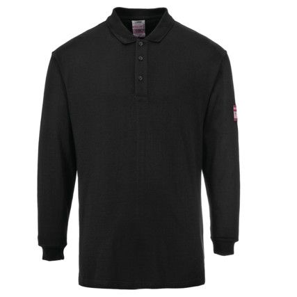 FR10 FLAME RESISTANT L/S POLO SHIRT BLACK (S)