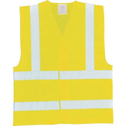 Hi-Vis Vest, Yellow, Carbon Fibre/Polyester, Hook & Loop Closure, 2XL