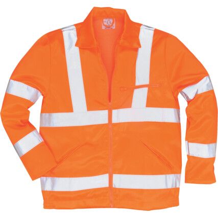 RT40 Rail Industry Hi-Vis Orange Work Wear Jacket Large