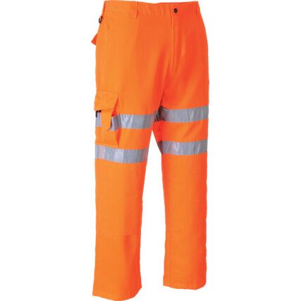 Combat Trousers, Orange, Cotton/Polyester, Waist 46"-47", Regular Leg, 3XL