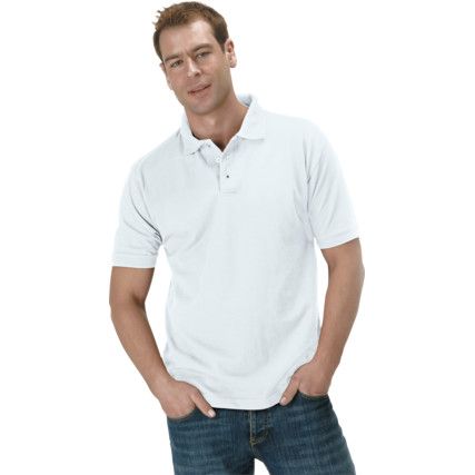 RK12 Delux Heavy Large White Pique Polo Shirt