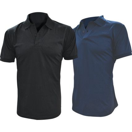 Polo Shirt, Unisex, Black, Cotton/Polyester, Short Sleeve, M