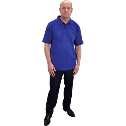 Polo Shirt, Unisex, Royal Blue, Cotton/Polyester, Short Sleeve, S