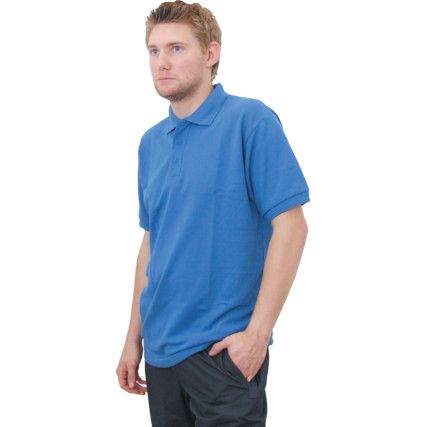 Polo Shirt, Unisex, Sky Blue, Cotton/Polyester, Short Sleeve, 2XL