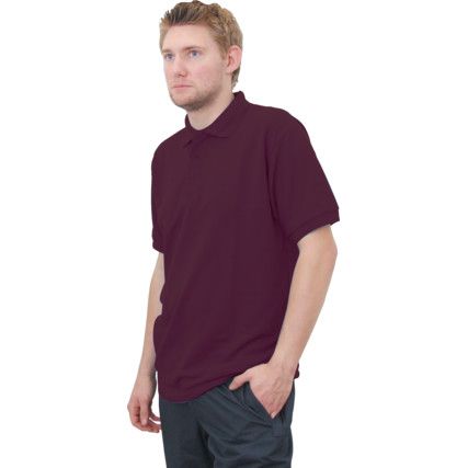 Polo Shirt, Unisex, Burgundy, Cotton/Polyester, Short Sleeve, XL