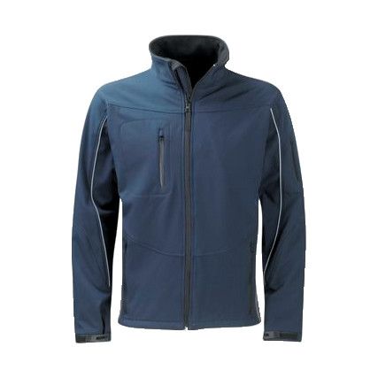 Soft Shell Jacket, Men, Navy Blue, Polyester, 2XL
