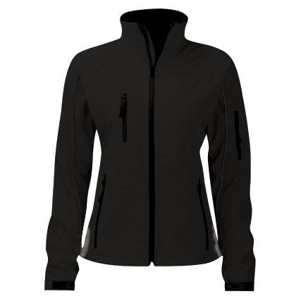 Soft Shell Jacket, Women, Black, Polyester, XL