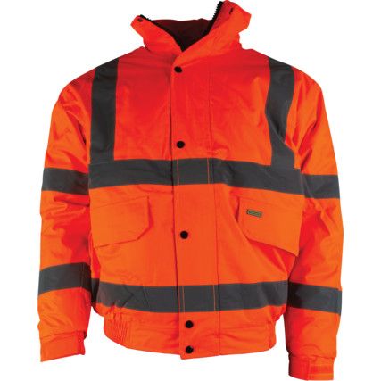 Rip-Stop, Bomber Jacket, Unisex, Orange, Polyester, 2XL