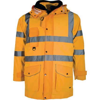 Hi-Vis Small Orange Waterproof & Breathable 5-In-1 Coat (EN20471)