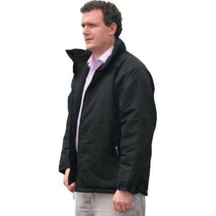 Winter Jacket, Unisex, Black, Fleece/Polyester/Polyurethane, 2XL