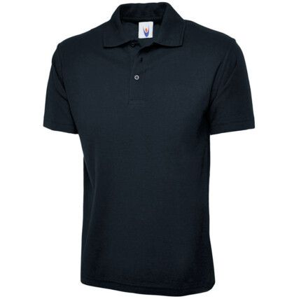 Polo Shirt, Men, Navy Blue, Cotton/Polyester, Short Sleeve, L