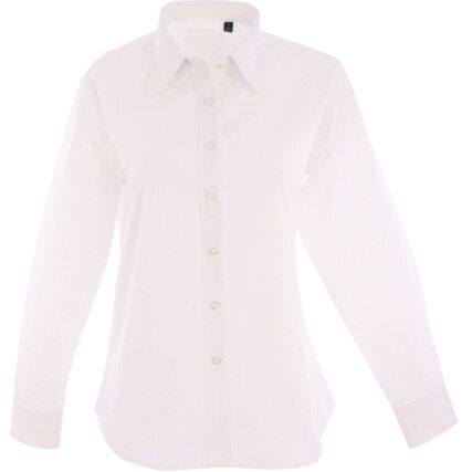 Shirt, Women, White, Cotton/Polyester, Long Sleeve, Size 12