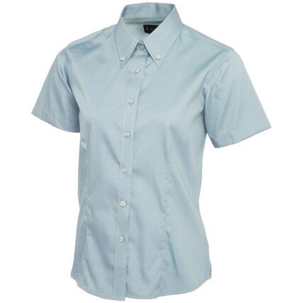 UC704 Women's Size 10 Short Sleeve Light Blue Blouse