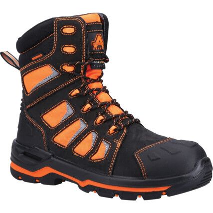 AS972C ORANGE HI VIZ BOOT 8" SIDE ZIP (S-5)