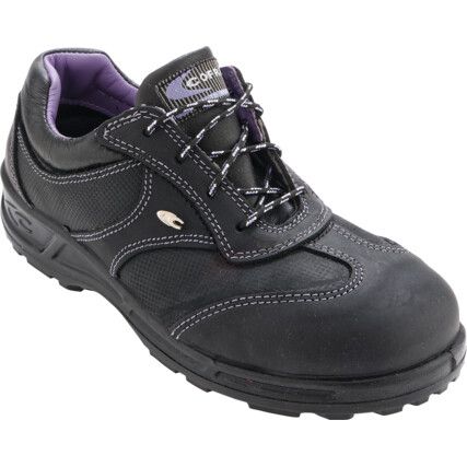 Paula Women's Safety Trainers, Size 6, Black, Leather Upper, Steel Toe Cap, S3, EN ISO 20345:2011