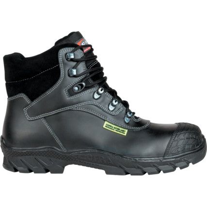 Friburg, Unisex Safety Boots Size 8, Black, Leather, Water Resistant