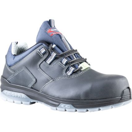 RAP Unisex Safety Trainers, Size 7, Black/Blue, Wide Fit, ESD, Leather Upper, Composite Toe Cap, S3, EN ISO 20345:2011