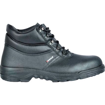 Delfo, Unisex Safety Boots Size 15, Black, Leather, Water Resistant