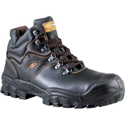 New Reno, Unisex Safety Boots Size 6, Black, Leather, Water Resistant