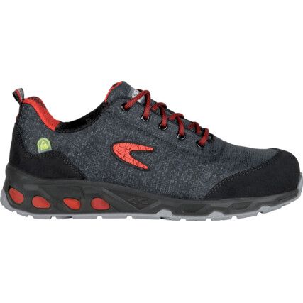 Rainproof Unisex Safety Trainers, Size 4, Black/Red, ESD, TEXPET Upper, Aluminium Toe Cap, S3, EN ISO 20345:2014